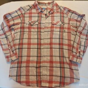 Columbia Red and Gray Plaid Shirt